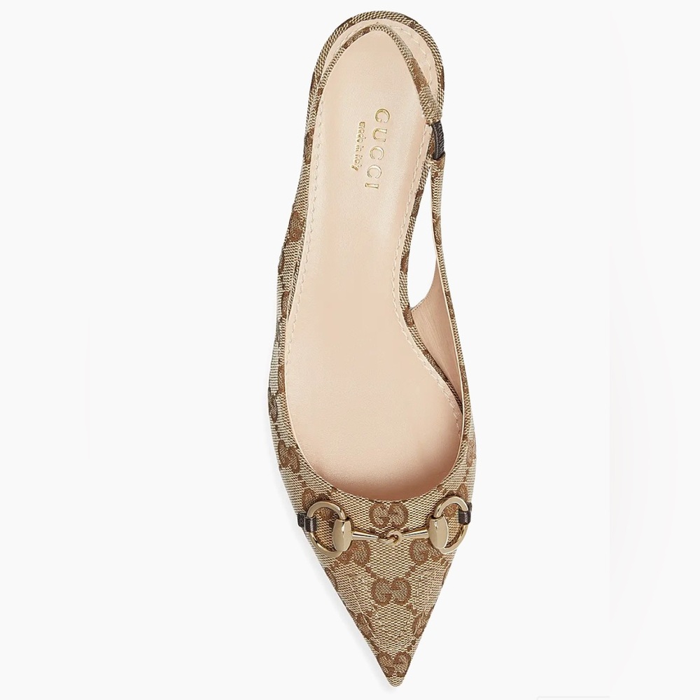 Gucci GG Monogram Women's Slingback Horsebit Heels